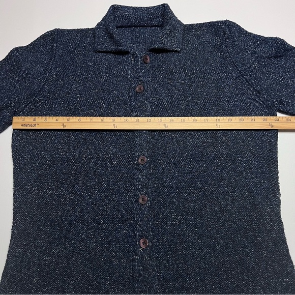 MARINA RINALDI Giacca Maglia Wool Blend Blue Knit Sweater Plus Size Medium (14) - Picture 5 of 12
